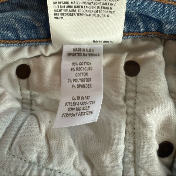 Agolde Light Blue Distressed Straight Pristine Jeans Size 30 - Picture 9 of 11